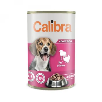 Calibra Dog konz.Veal&turkey in gravy 1240g